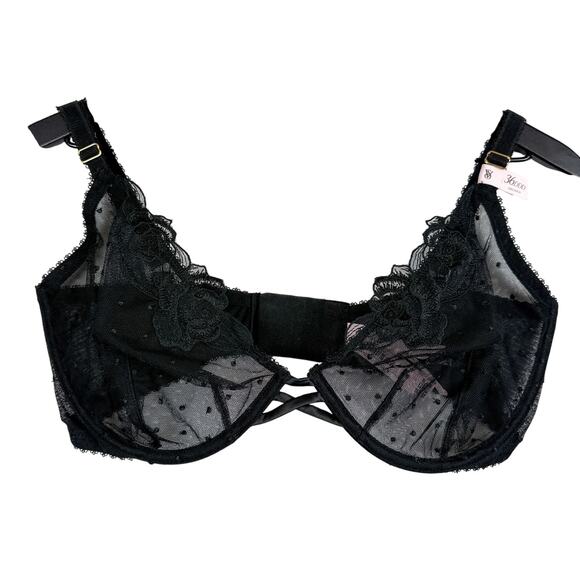 NWT Victoria’s Secret Very Sexy Unlined Demi Bra Lace Black $59 - 36DDD - Picture 1 of 7